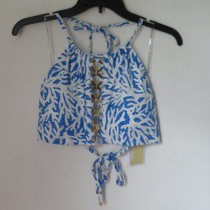 Michael Michael Kors Coral Mosaic Swim Collection Bikini Top